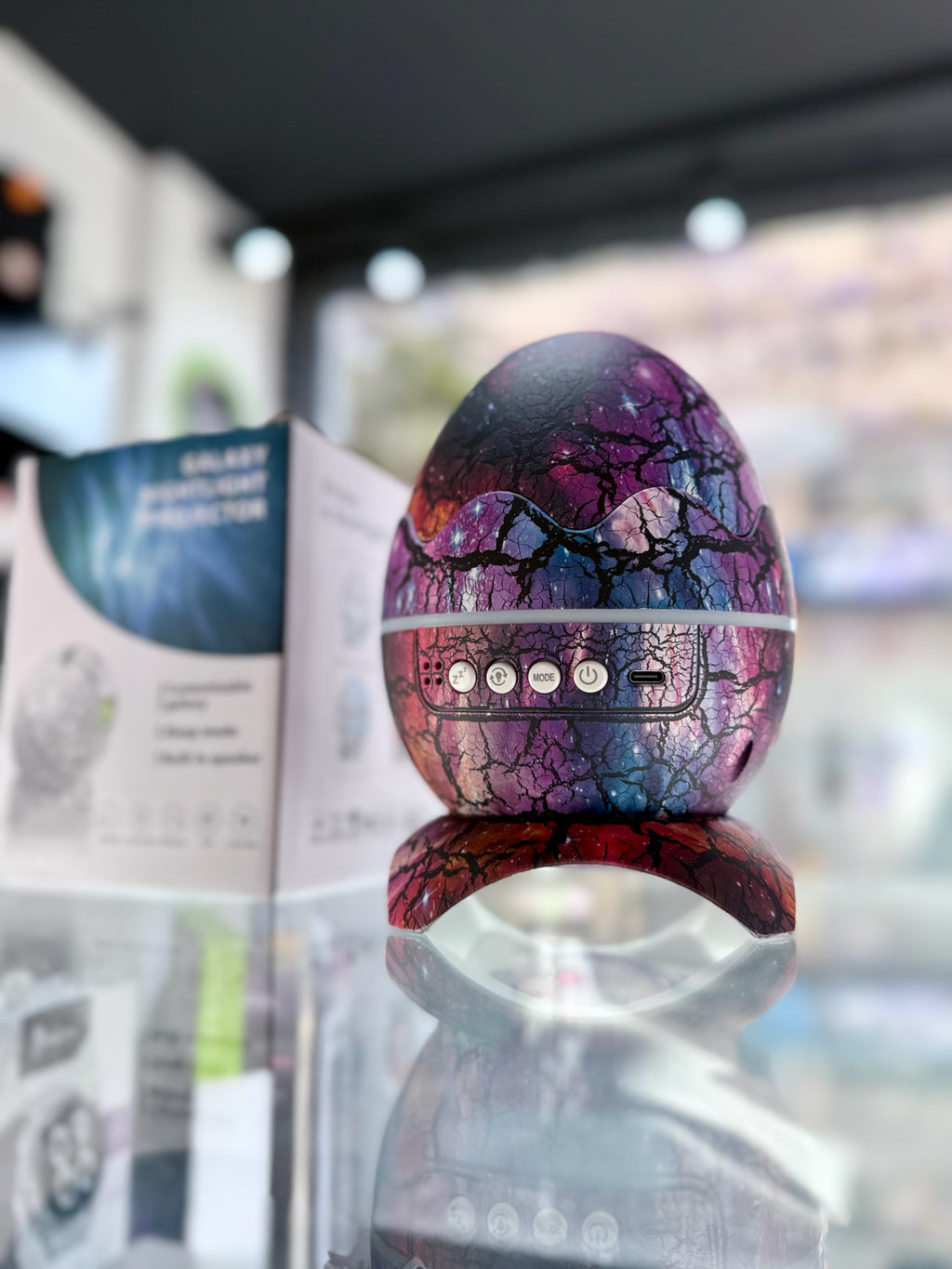 PROYECTOR GALAXIA PARLANTE HUEVO DINOSAURIO