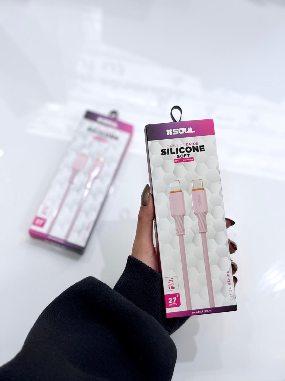 CABLE SILICONA SOUL TIPO C - LIGHTNING 1.5MTS