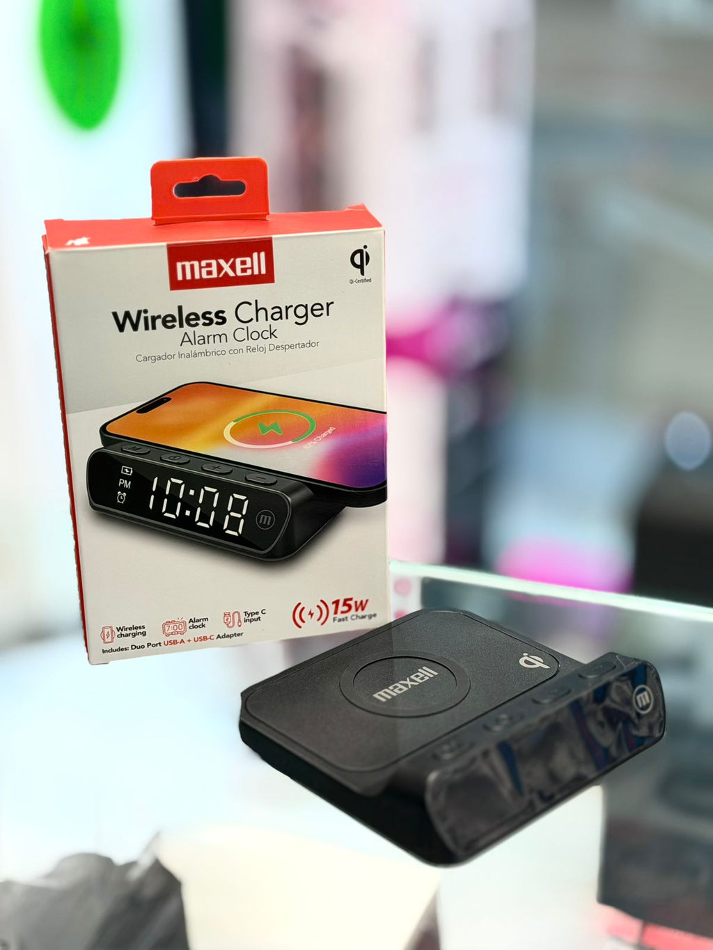 Base de Carga Maxell 15W Reloj Alarma