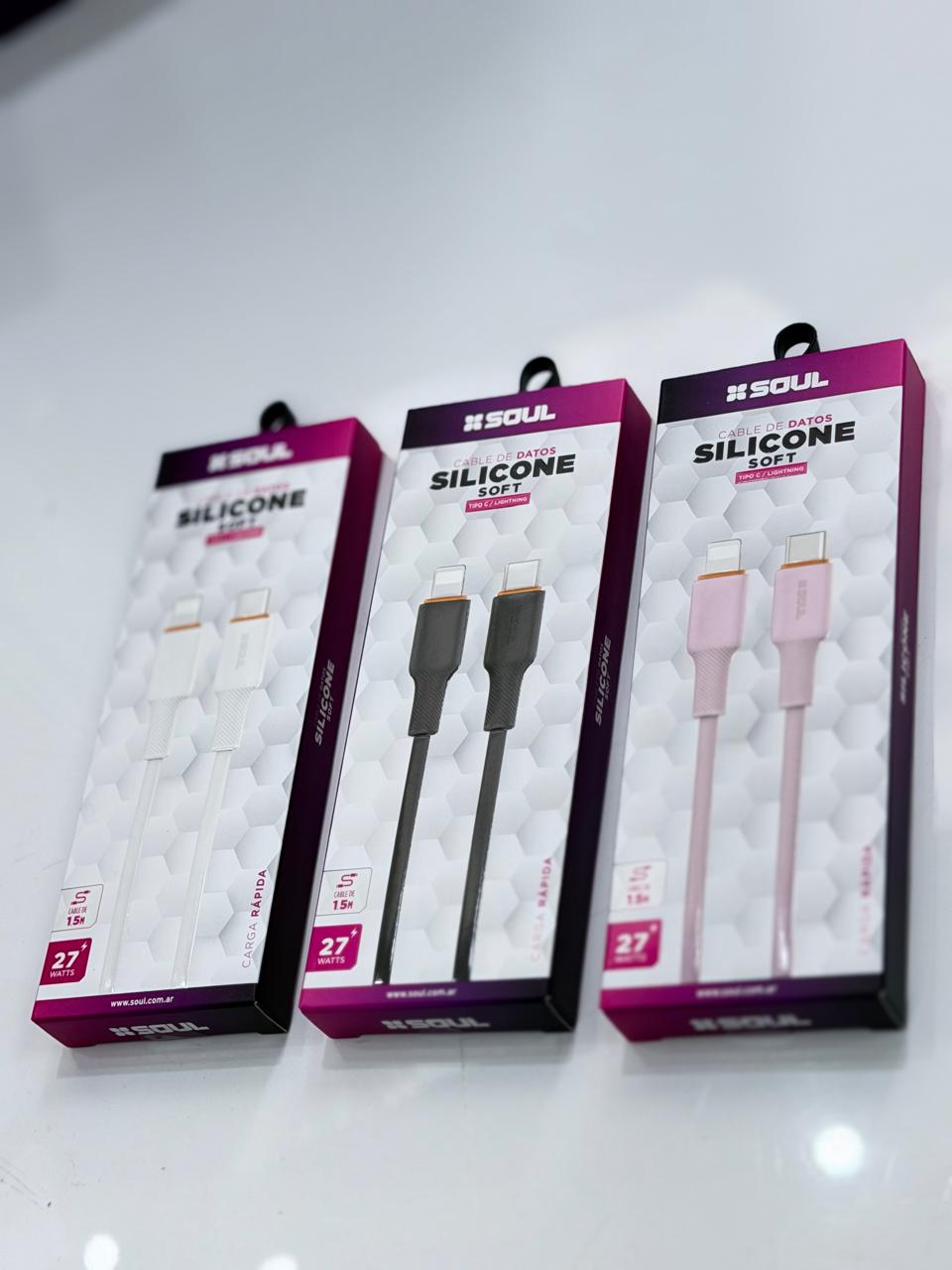 CABLE SILICONA SOUL TIPO C - LIGHTNING 1.5MTS