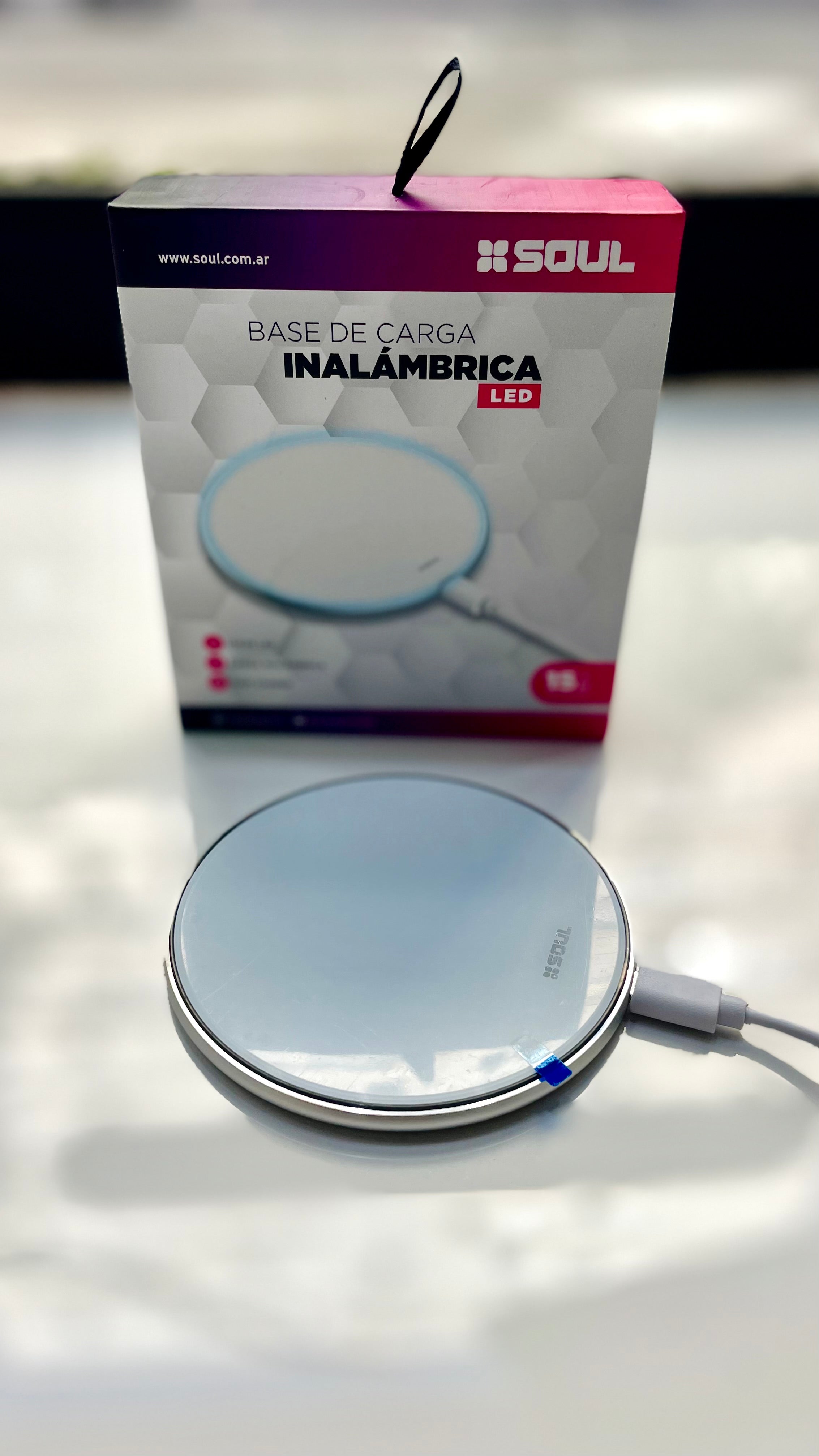 BASE DE CARGA INALAMBRICA LED SOUL 15W