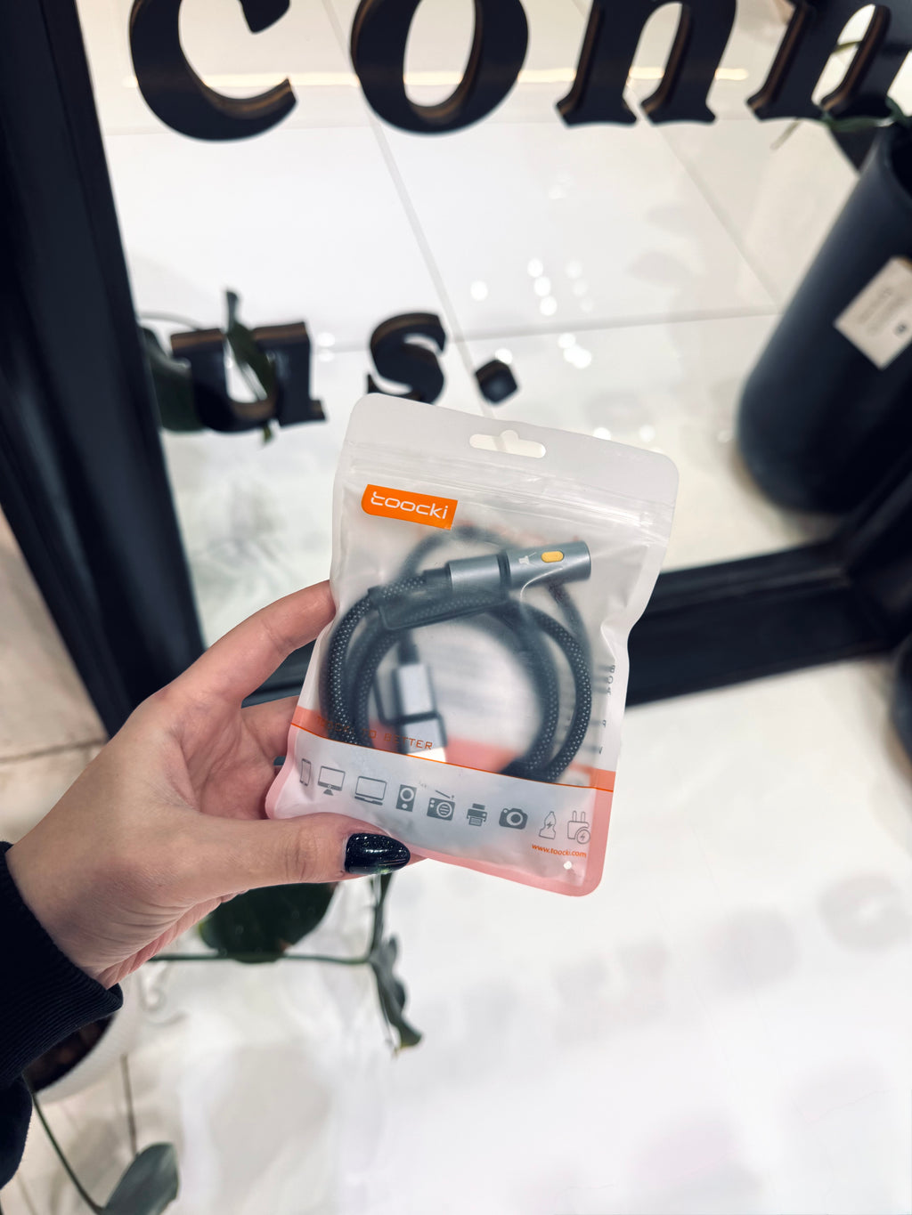 Cable TOOCKI Usb + Usb C a Tipo C Reforzado con linterna