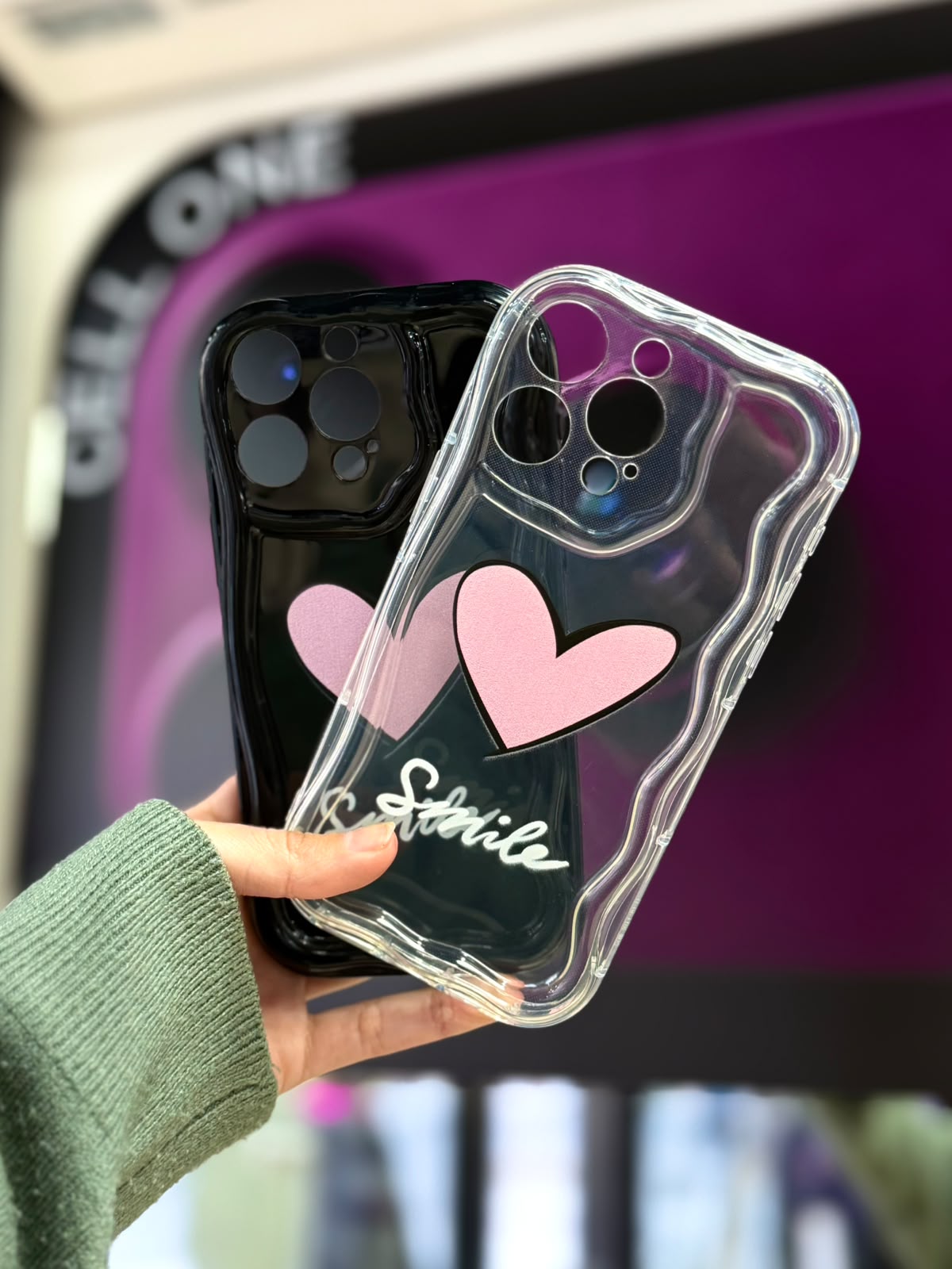 Funda pink heart smile IPHONE