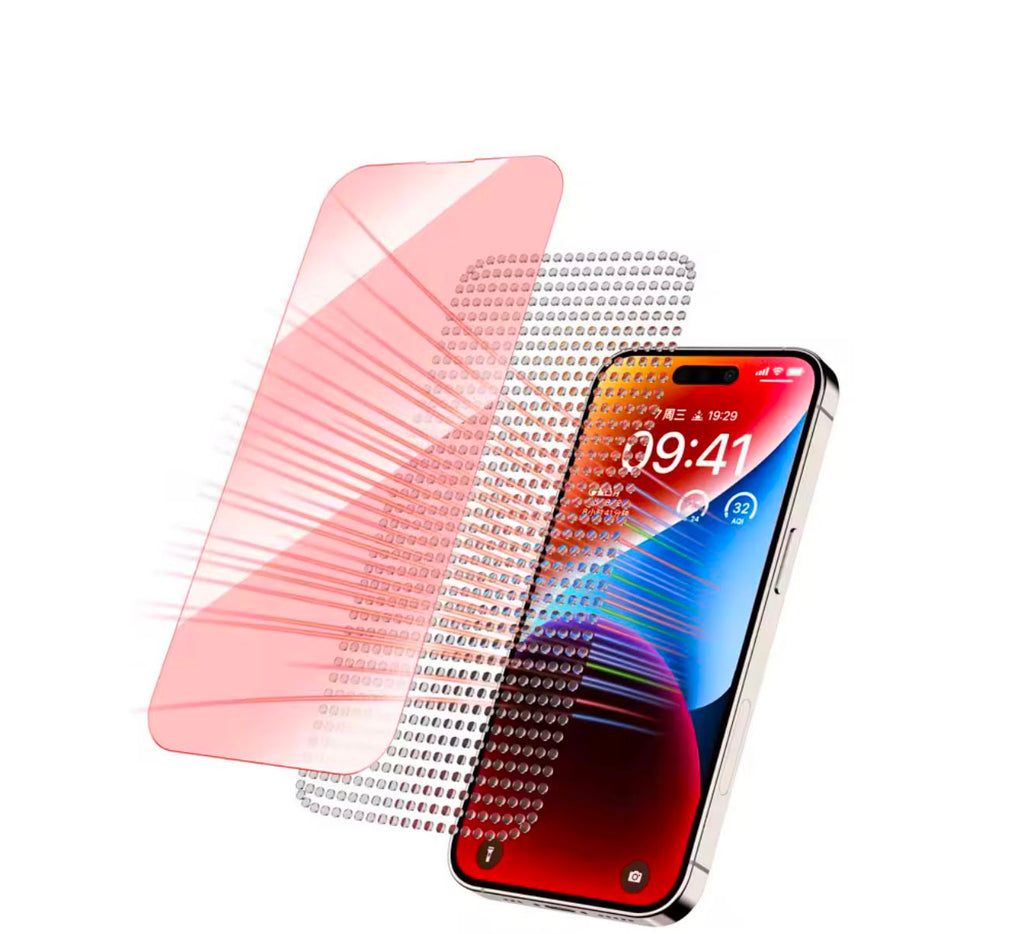 Templado protector de pantalla con luz roja