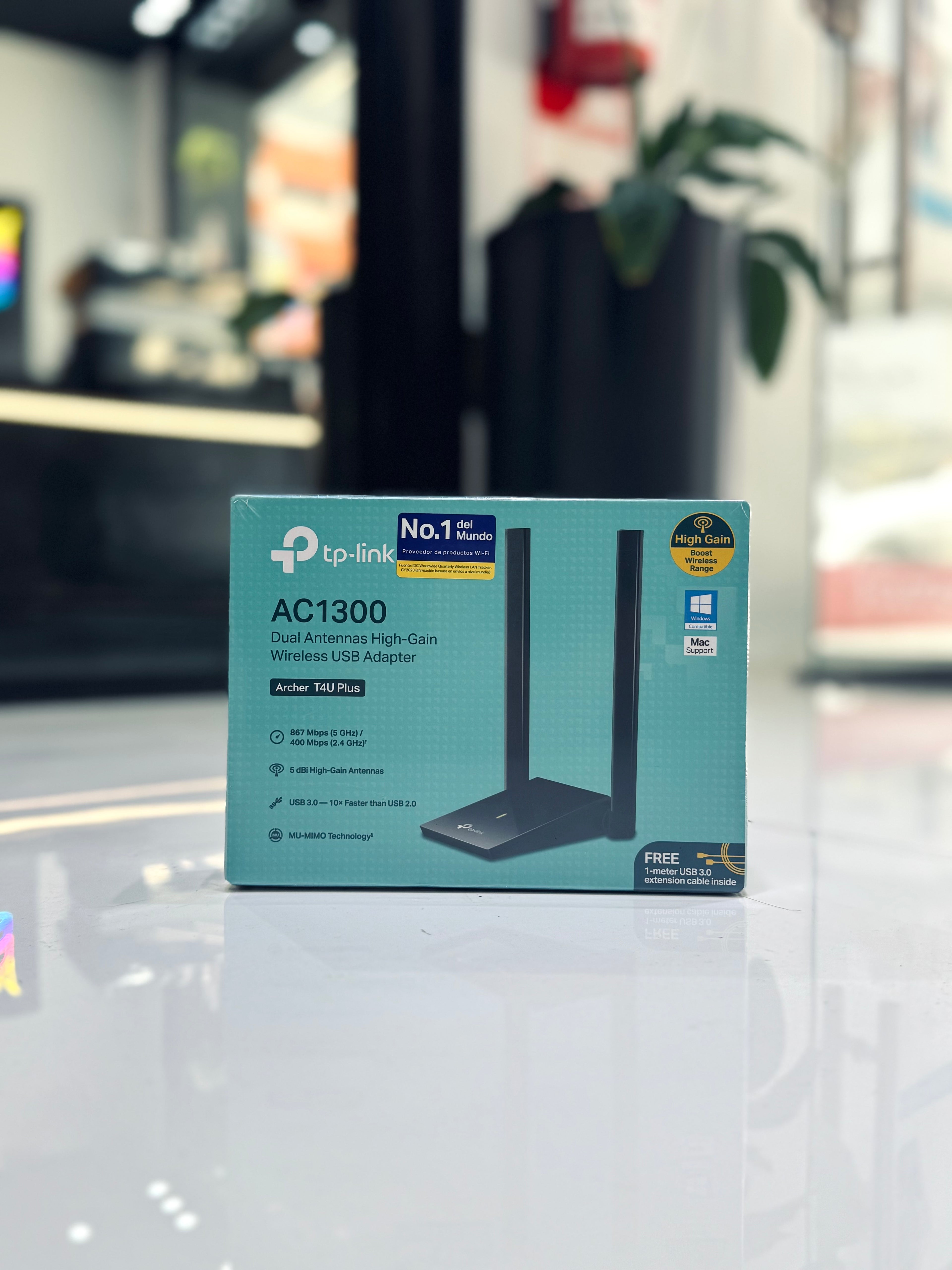 ADAPTADOR USB Wi-Fi AC1300 DUAL BAND CON ANTENAS HIGH-GAIN
