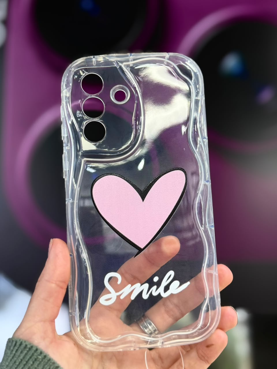 Funda pink heart smile SAMSUNG