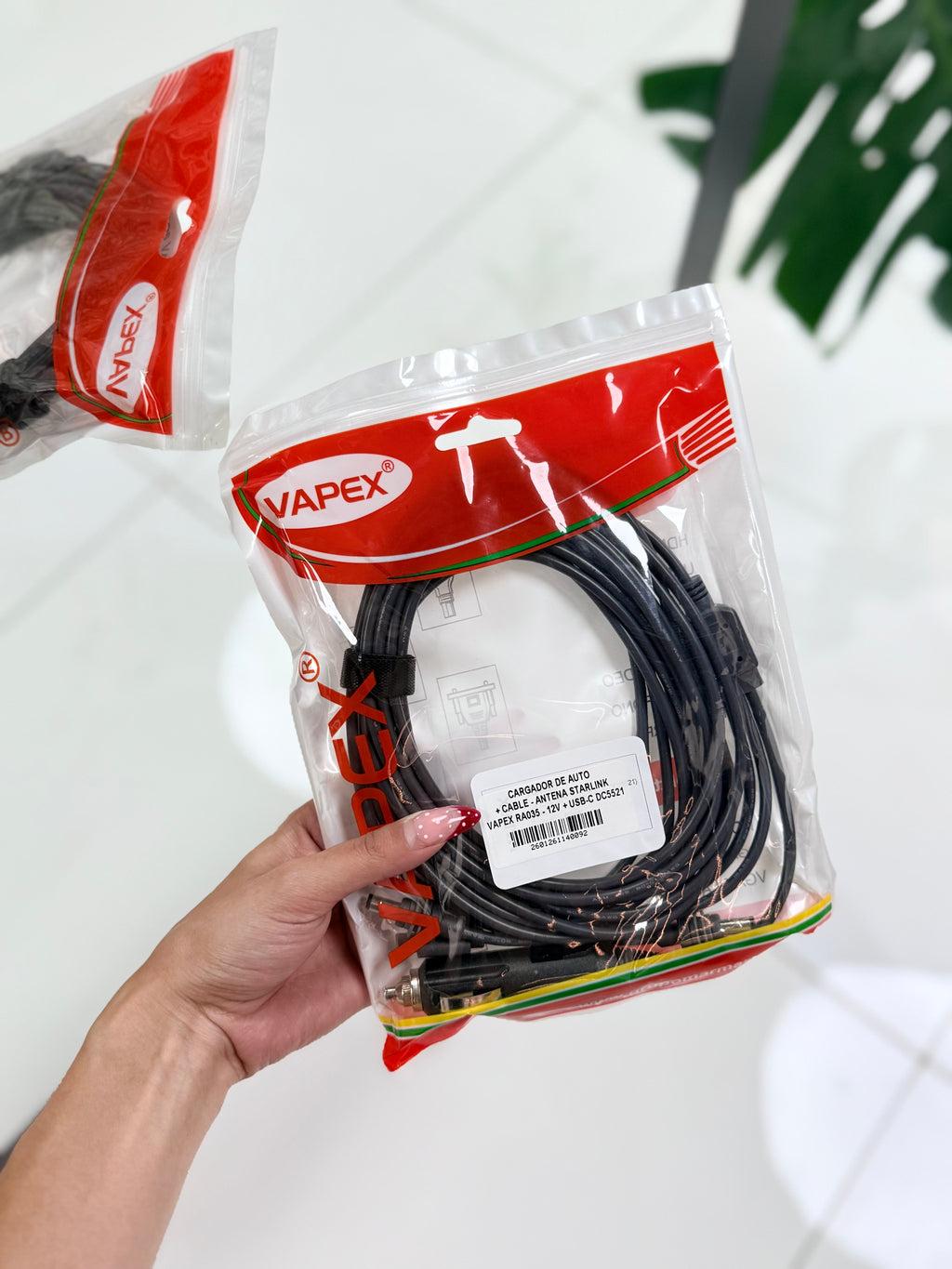 CARGADOR DE AUTO + CABLE - ANTENA STARLINK VAPEX RA035- 12V + USB-C DC5521