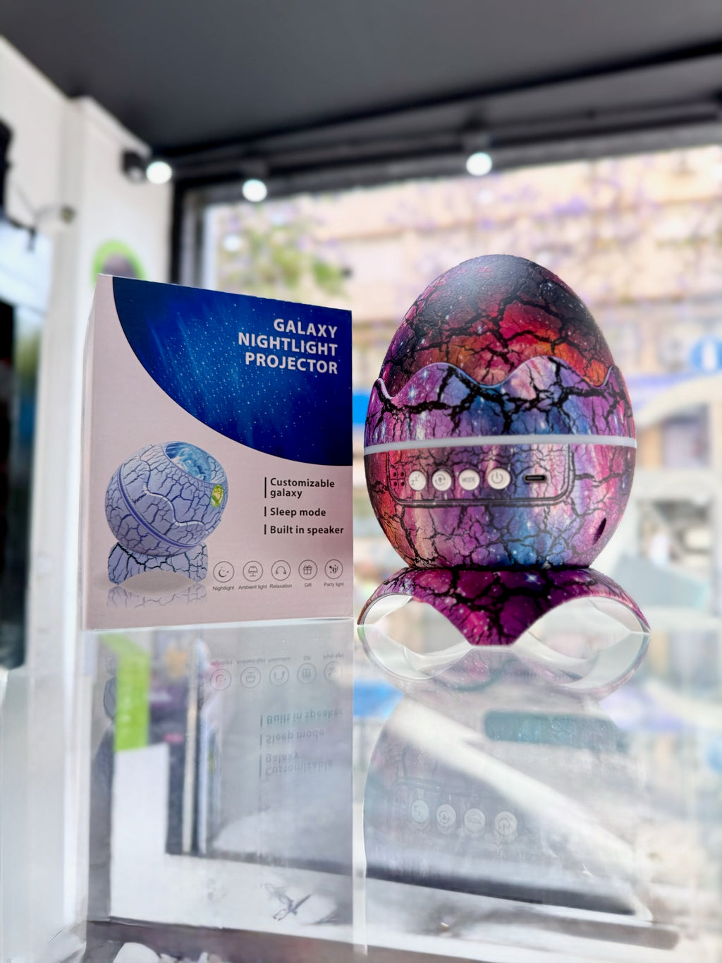 PROYECTOR GALAXIA PARLANTE HUEVO DINOSAURIO