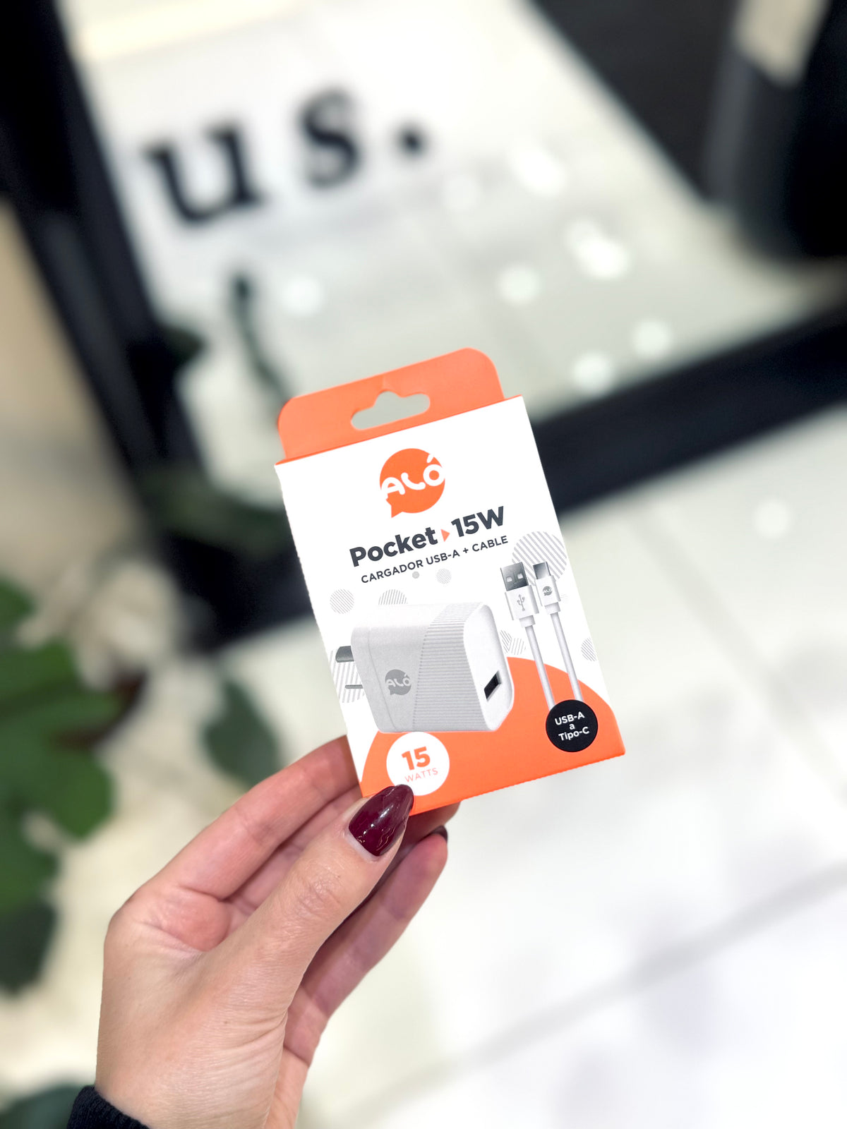 CARGADOR ALO POCKET 15W USB A CON CABLE BLANCO