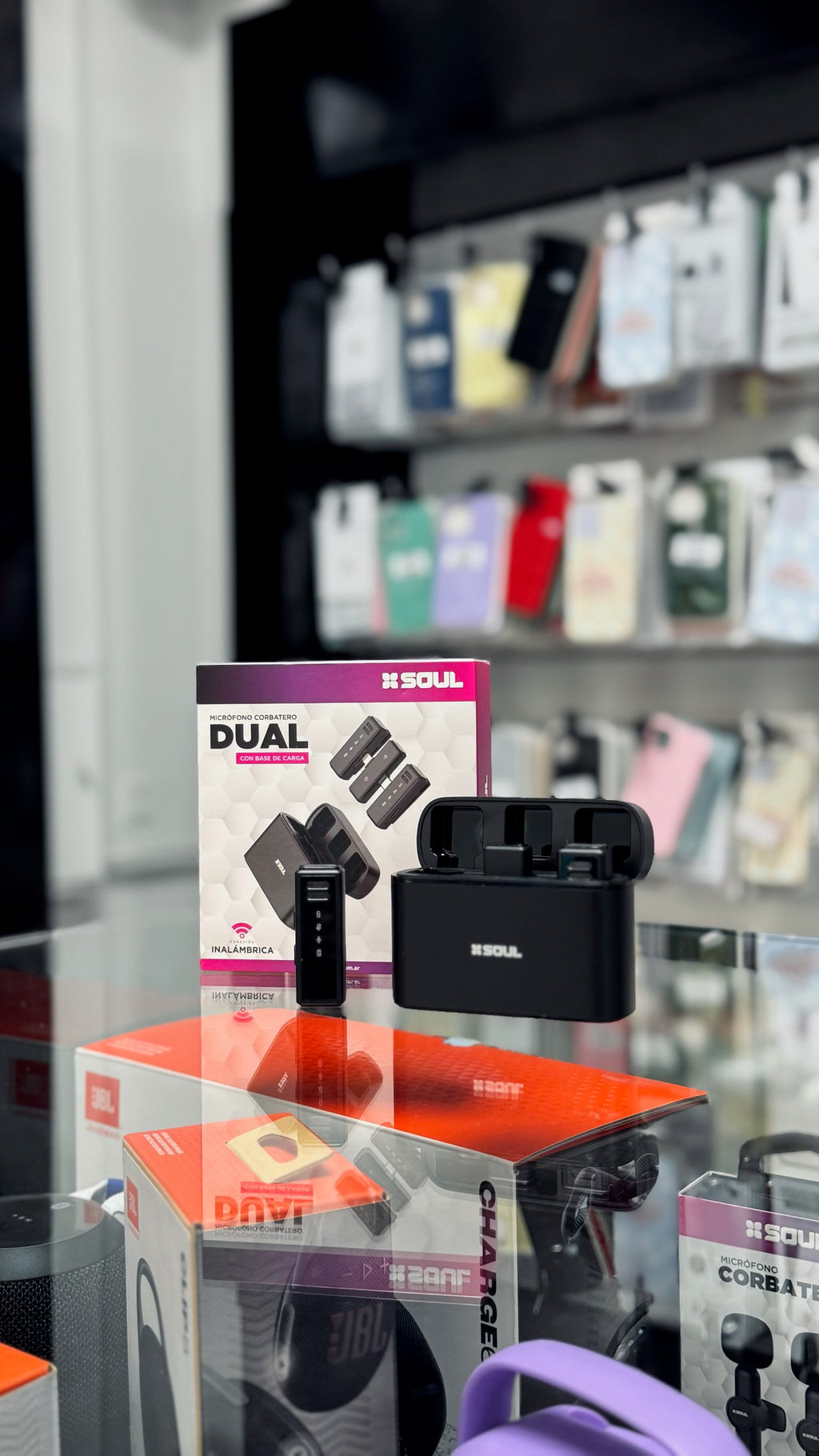 MICROFONO CORBATERO DUAL CON BASE