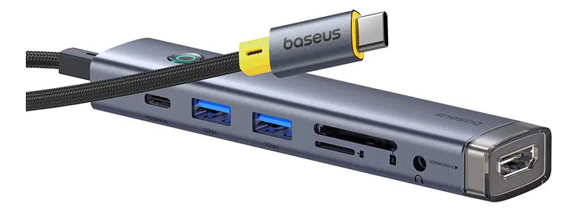 Hub BASEUS Ultra Clarity 7 en 1 con salida de video 4K a 60 Hz