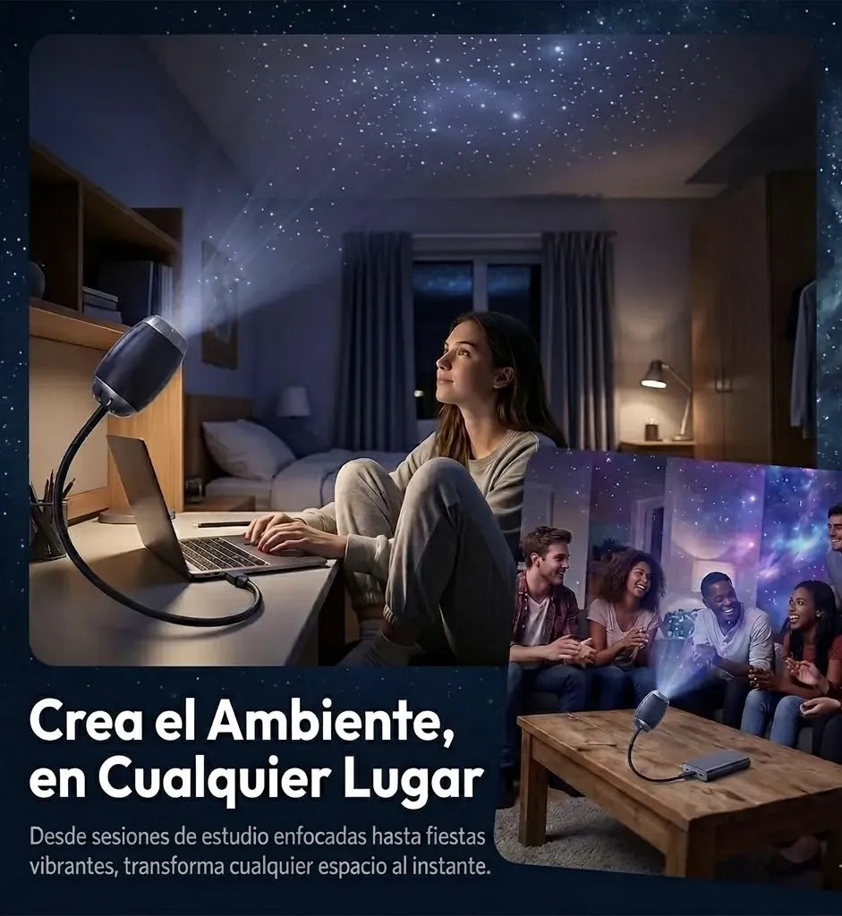 Mini proyector de galaxia USB
