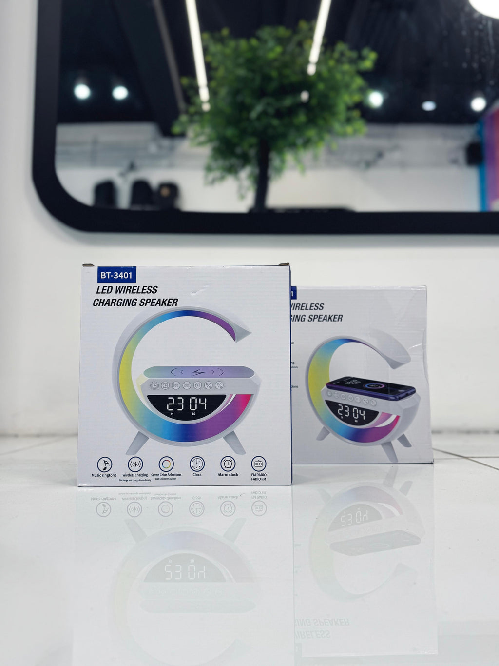 PARLANTE G BT2301 CON CARGADOR INALAMBRICO Y RELOJ