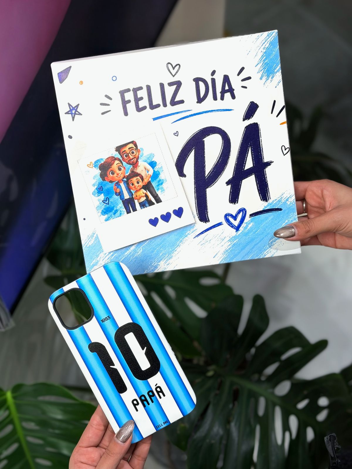FUNDA PERSONALIZADA CAMISETA DE ARGENTINA + BOX DIA DEL PADRE