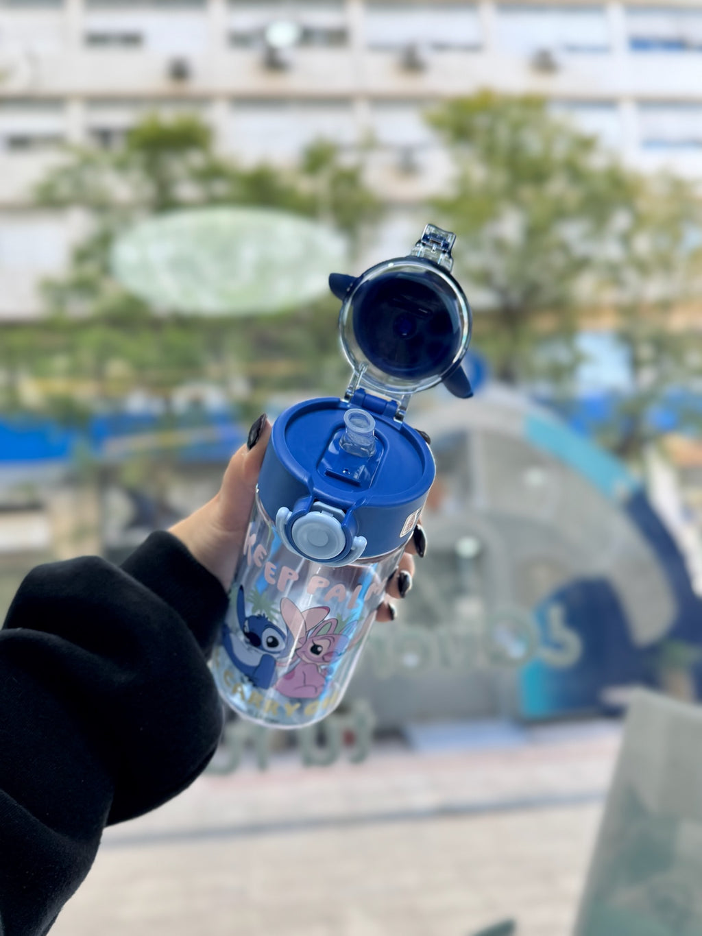 BOTELLA DE AGUA STITCH Y ANGEL