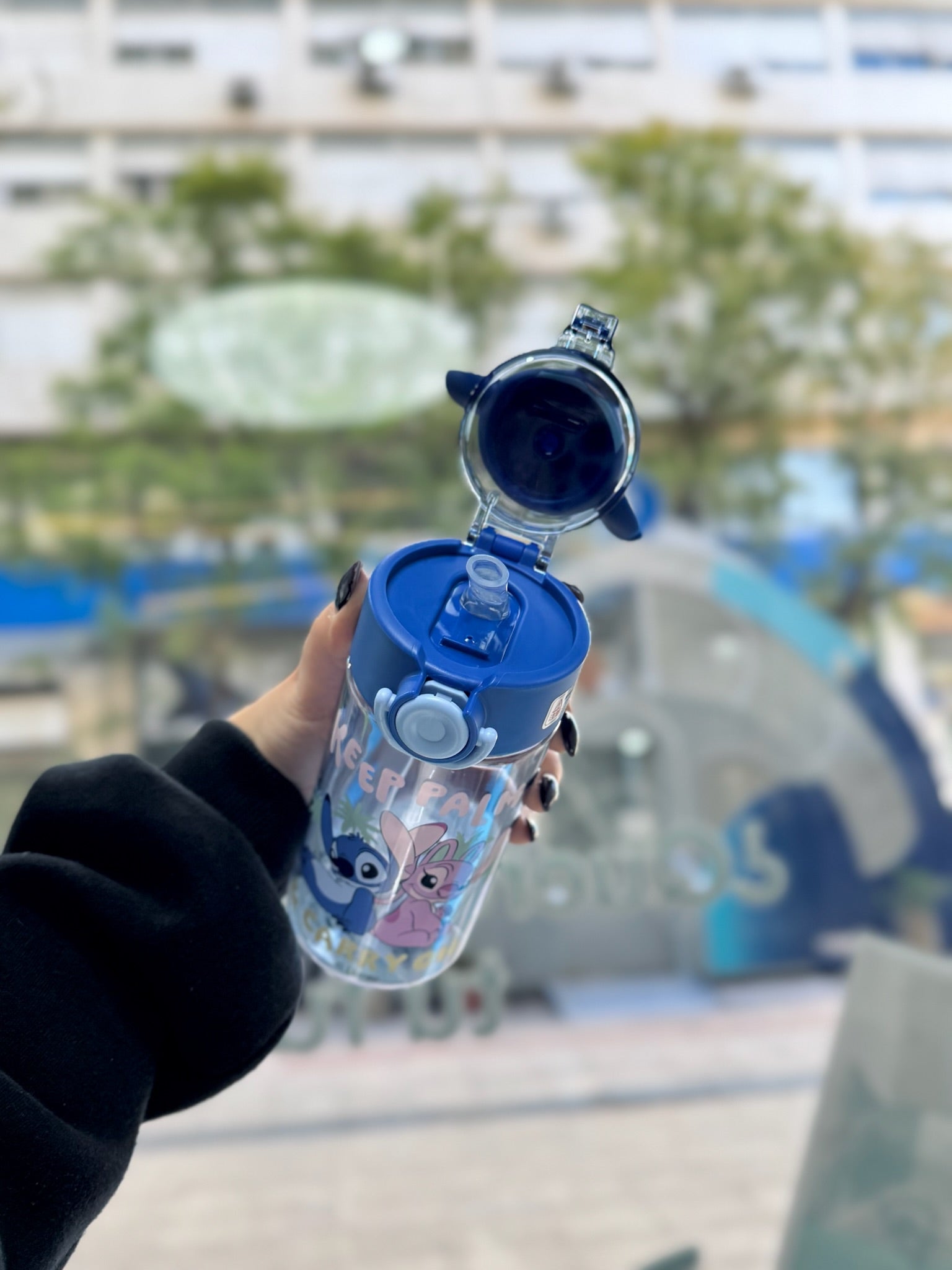 BOTELLA DE AGUA STITCH Y ANGEL