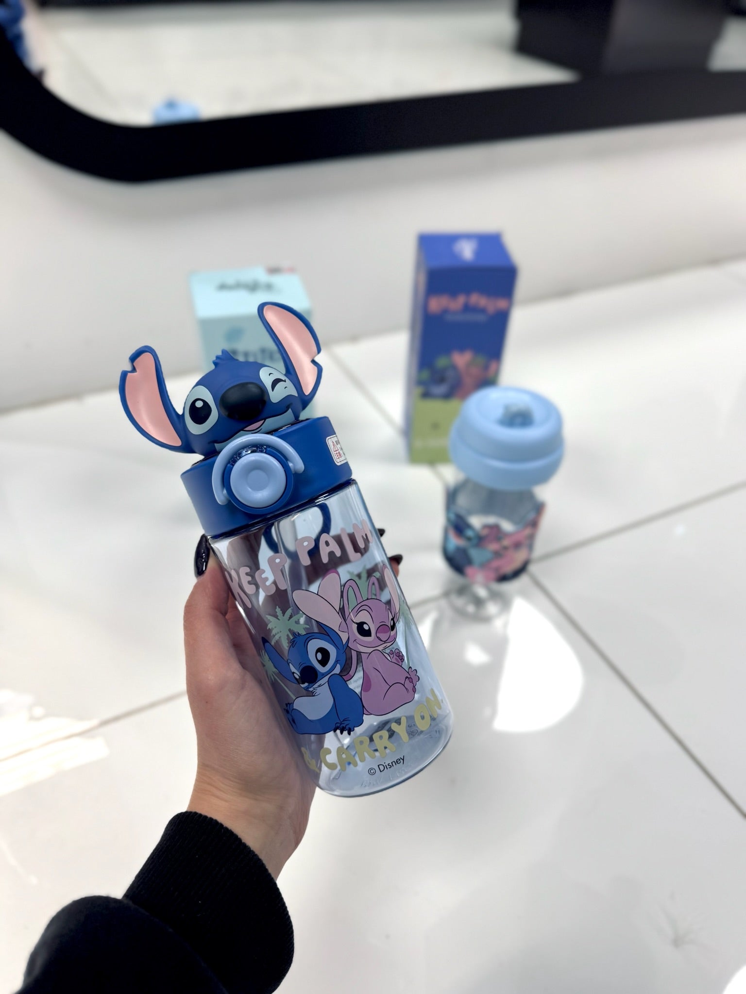 BOTELLA DE AGUA STITCH Y ANGEL