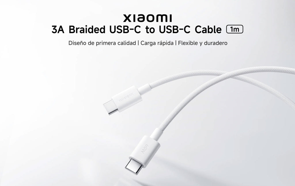 Cable Xiaomi USB-C a USB-C 1m 3A | Carga Rápida