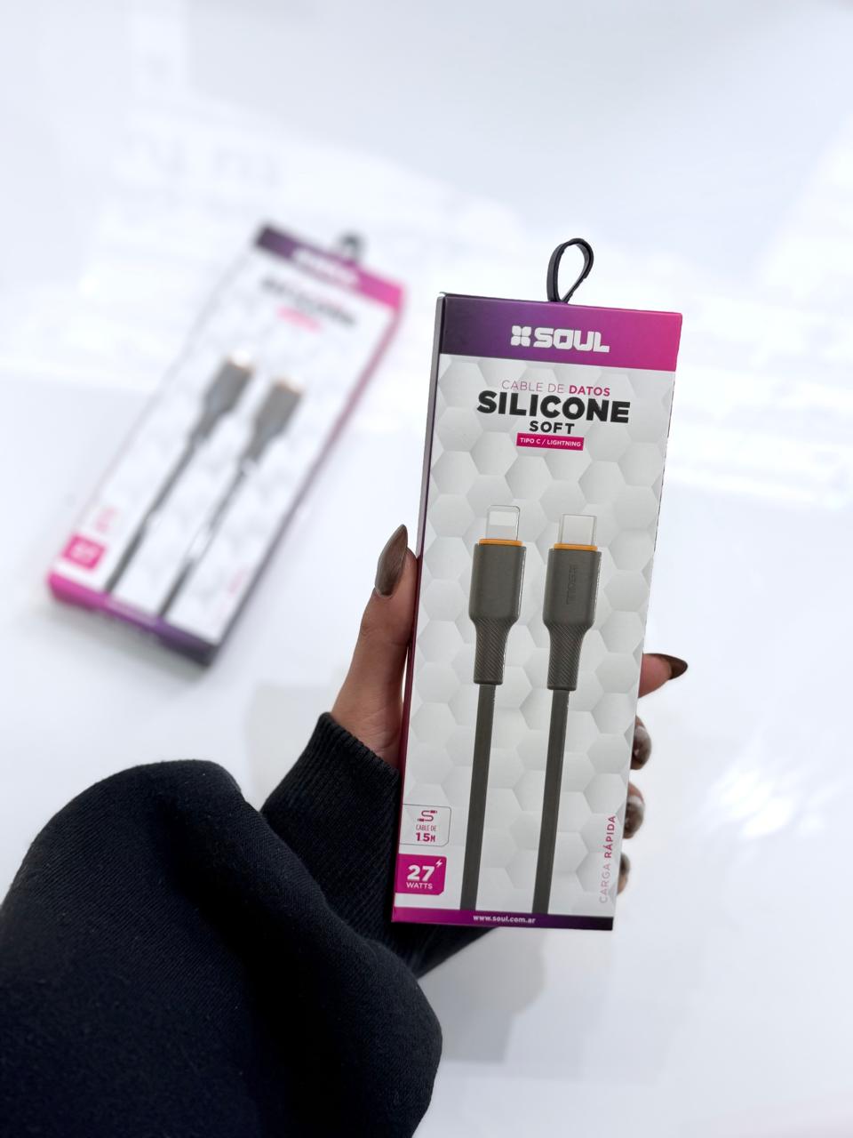 CABLE SILICONA SOUL TIPO C - LIGHTNING 1.5MTS