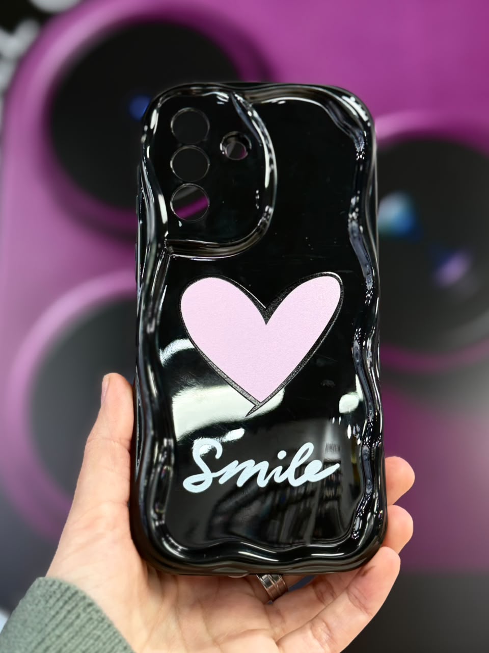 Funda pink heart smile SAMSUNG