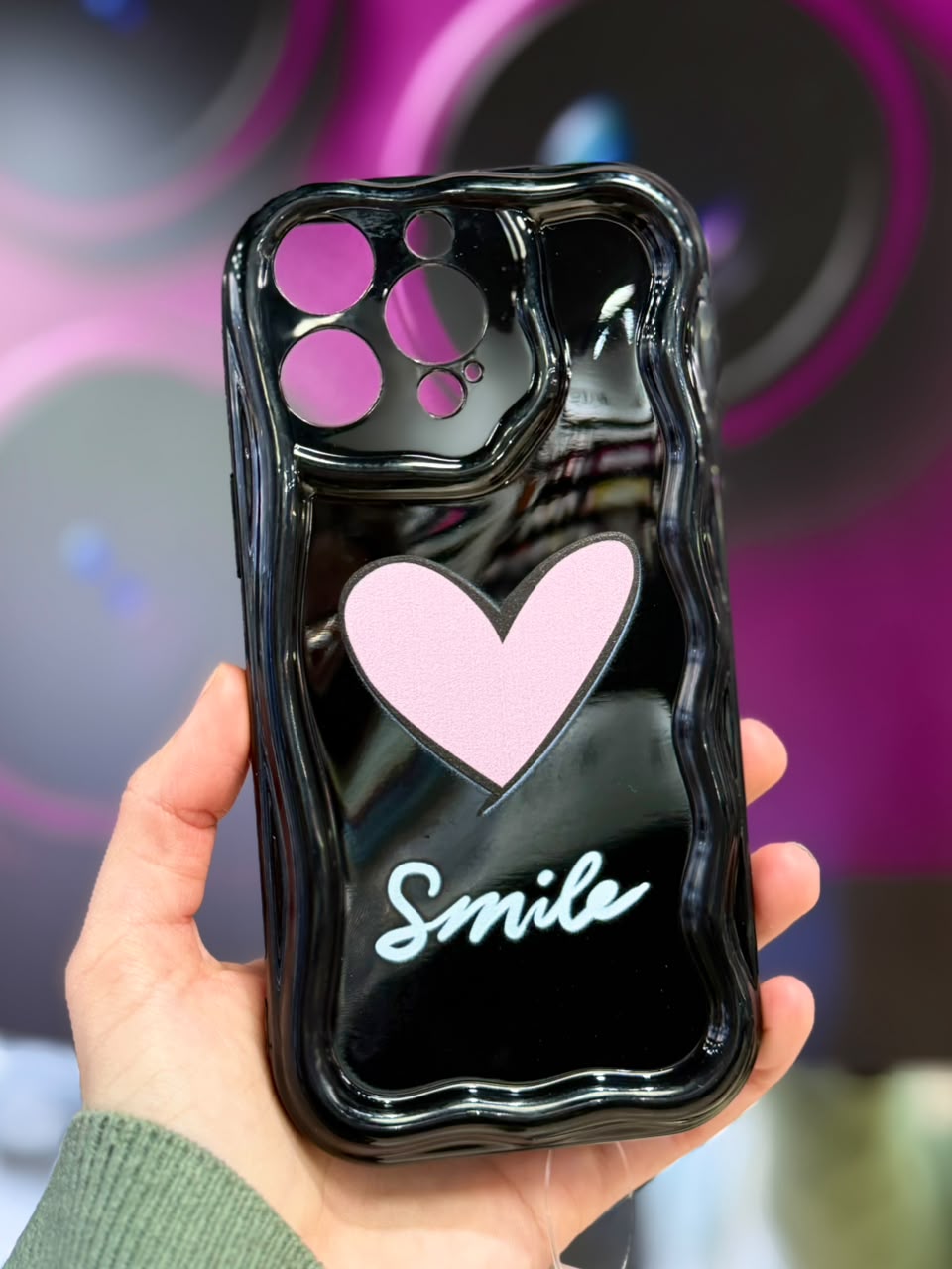 Funda pink heart smile IPHONE