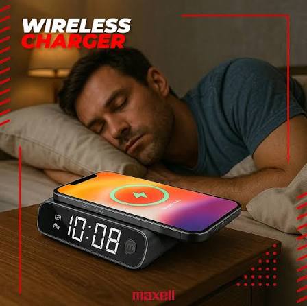Base de Carga Maxell 15W Reloj Alarma