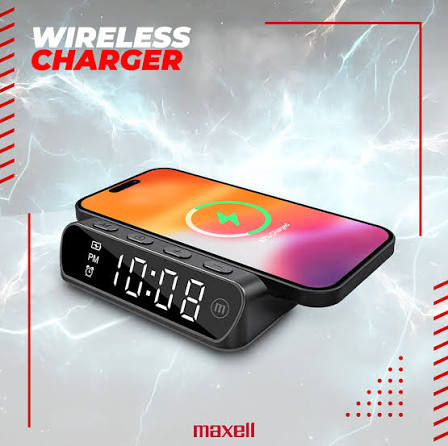 Base de Carga Maxell 15W Reloj Alarma