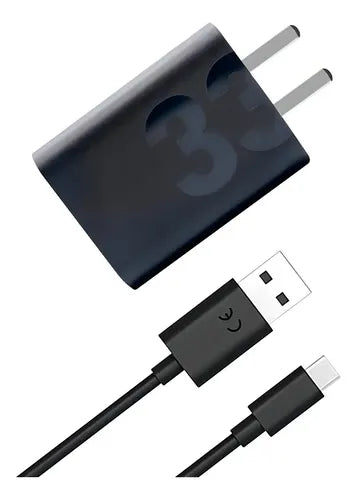 Cargador Motorola 33W | Carga Rápida | USB A a Tipo-C con Cable | Original