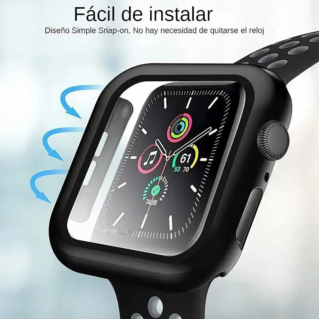 Funda Protectora con Vidrio Templado para Apple Watch 42mm - Antigolpe Transparente