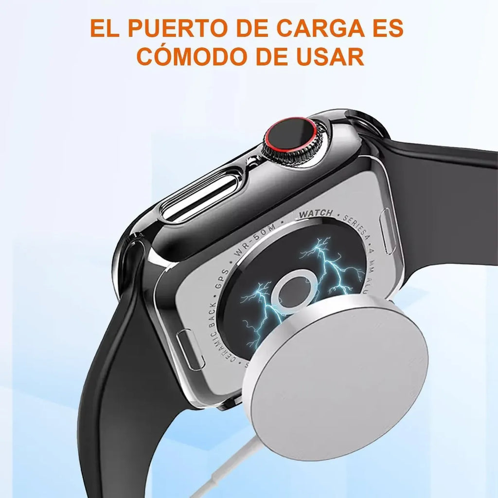 Funda Protectora con Vidrio Templado para Apple Watch 42mm - Antigolpe Transparente